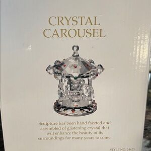 Vintage Godinger Shannon Crystal Carousel Sculpture New with Box